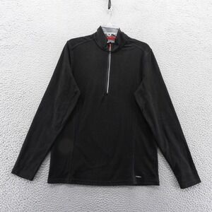 Motion Mens 1/4 Zip‎ Pullover Black Onyx Long Sleeve Active Top Medium